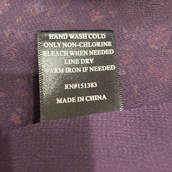 Anthropologie Current Air Purple Floral Ruffled Peasant Dress Long Sleeve-‎ S - Picture 10 of 10